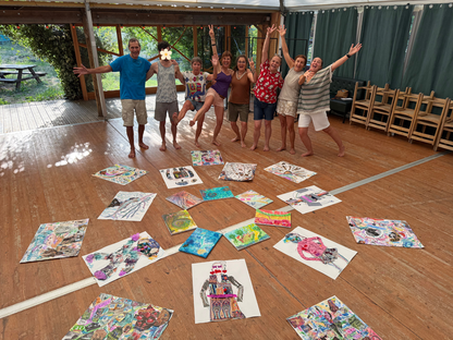 Groupe en atelier créatif aux Jardins Intérieurs