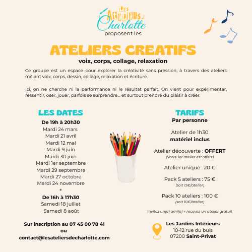 Ateliers Créatifs Les Ateliers de Charlotte